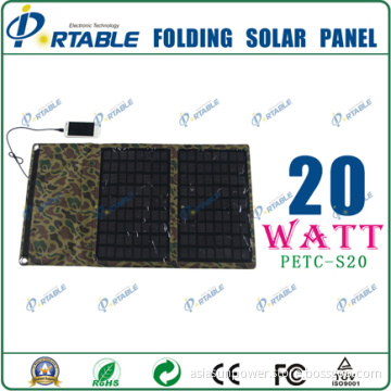 Waterproof 20W Solar Energy Charger for Smart Phones, Laptops, Car Battery (PETC-S20)